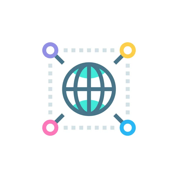 Ícone Infraestrutura Global Vetor Logotipo — Vetor de Stock