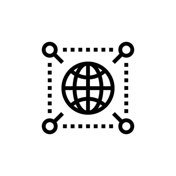 Icona Dell Infrastruttura Globale Nel Vettore Logotipo — Vettoriale Stock