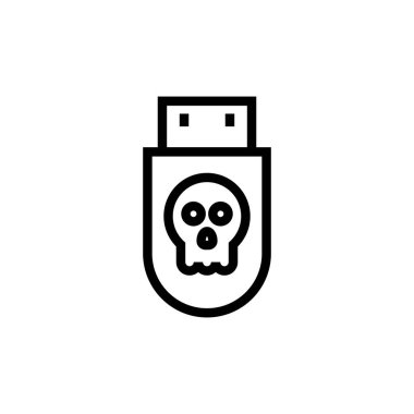 USB VIRUS simgesi vektörde. Logotype