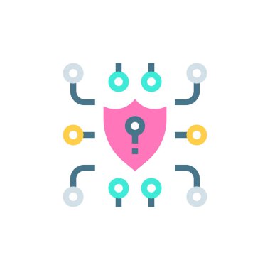 Siber Güvenlik ikonu vektörde. Logotype