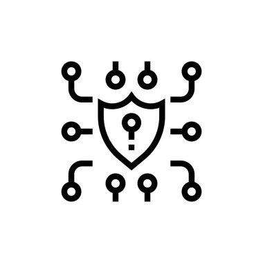 Siber Güvenlik ikonu vektörde. Logotype