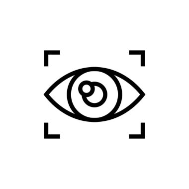 RETINA SCANNER vektör simgesi. Logotype