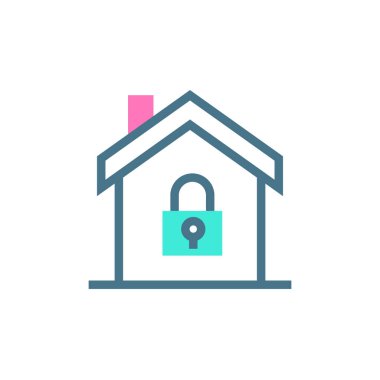 Ev Koruma ikonu vektör olarak. Logotype