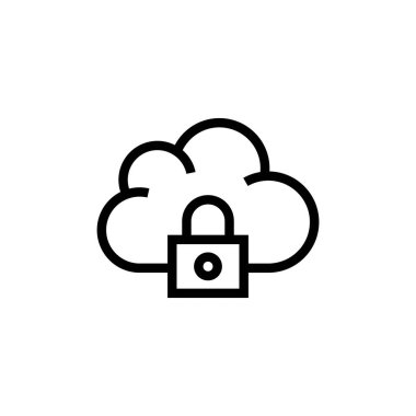 Güvenli Bulut Hizmet simgesi vektör olarak. Logotype