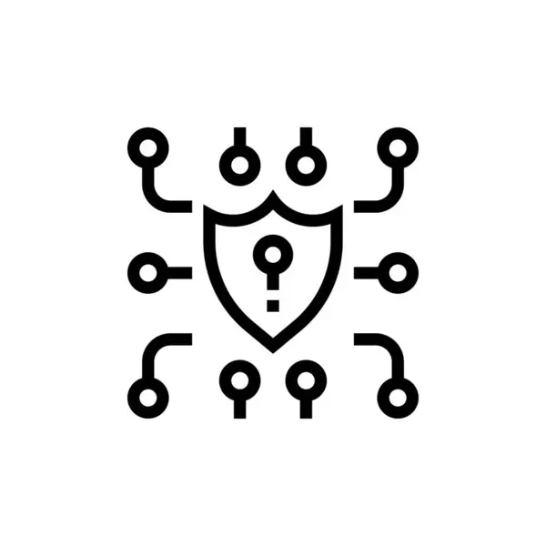 Піктограма Кібербезпеки Векторі Логотип — стоковий вектор