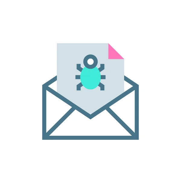 Email Virus Threat Icono Vector Logotipo — Vector de stock