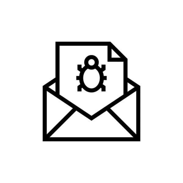 Ikona Zagrożenia Wirusem Mail Wektorze Identyfikator — Wektor stockowy