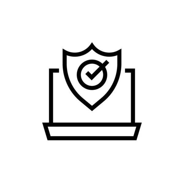 Icône Protection Des Données Dans Vecteur Logotype — Image vectorielle