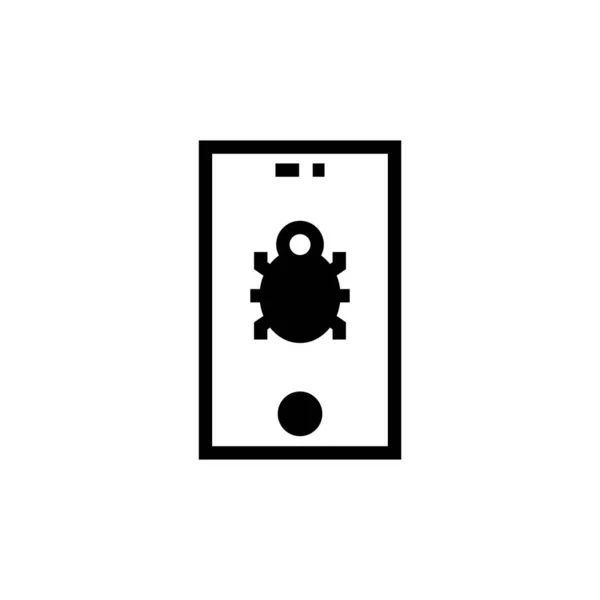 Ícone Mobile Bug Vetor Logotipo — Vetor de Stock