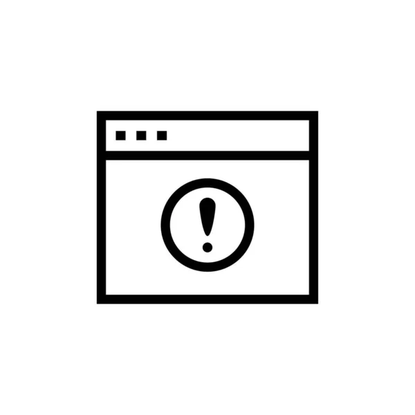 Ícone Error Browse Vetor Logotipo — Vetor de Stock