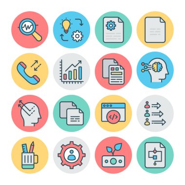 İş ve Finans Çember Simgeleri Dolduruldu, okşandı - Vektörler