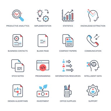 İş ve Finans Satır Doldurulmuş simgeleri, okşanmış - Vektörler