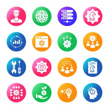 İş ve Kabartma Çemberi simgeleri, okşanmış - Vektörler
