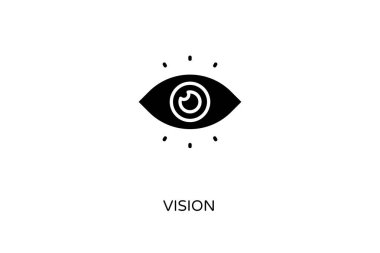 Vizyon simgesi vektörde. Logotype