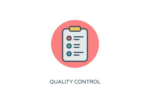 Icona Del Controllo Qualità Nel Vettore Logotipo — Vettoriale Stock