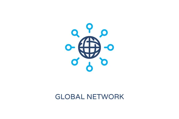 Globales Netzwerk Symbol Vektor Logotyp — Stockvektor