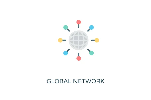 Icona Della Rete Globale Nel Vettore Logotipo — Vettoriale Stock
