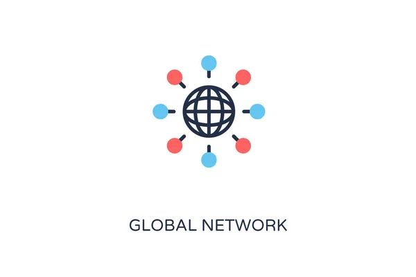 Global Network Icoon Vector Logotype — Stockvector