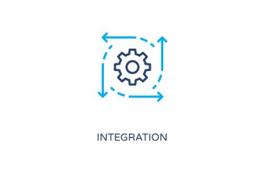 Bütünleşme simgesi vektörde. Logotype