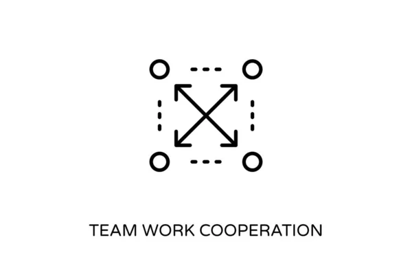 Icône Coopération Travail Équipe Dans Vecteur Logotype — Image vectorielle