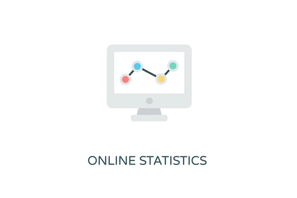 Statistiche Online Icona Vettore Logotipo — Vettoriale Stock