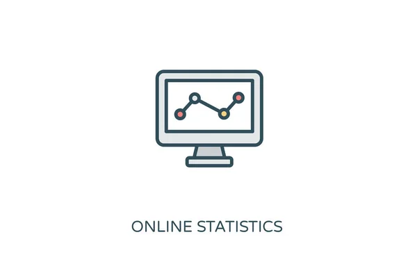 Online Statistiek Pictogram Vector Logotype — Stockvector
