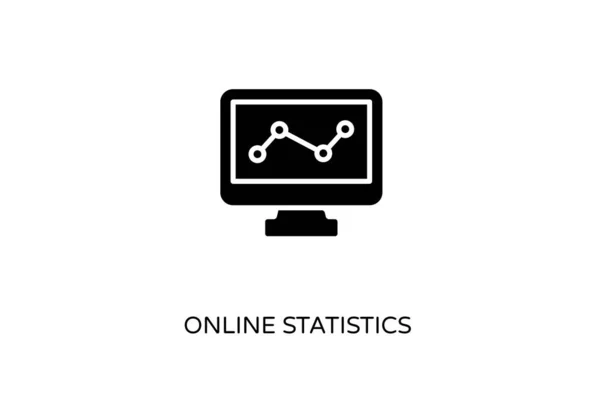 Statistiche Online Icona Vettore Logotipo — Vettoriale Stock