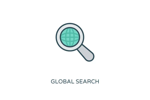 Ikona Global Hledat Vektoru Logotyp — Stockový vektor