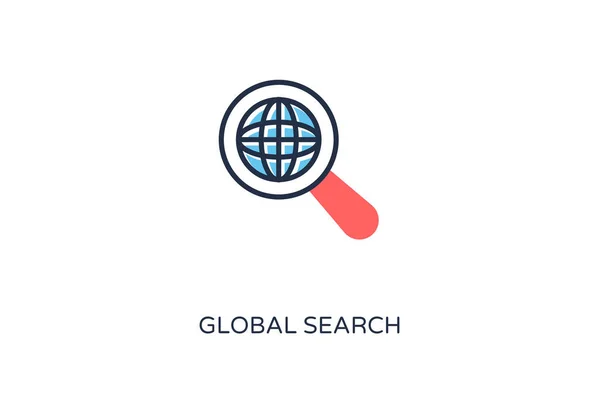 Global Suche Symbol Vektor Logotyp — Stockvektor