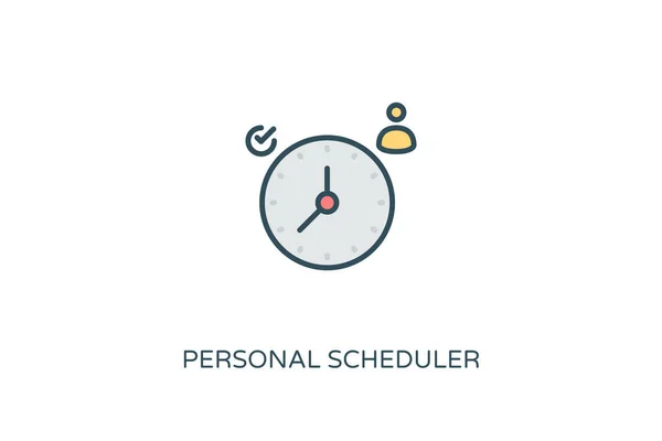 Ícone Scheduler Pessoal Vetor Logotipo — Vetor de Stock