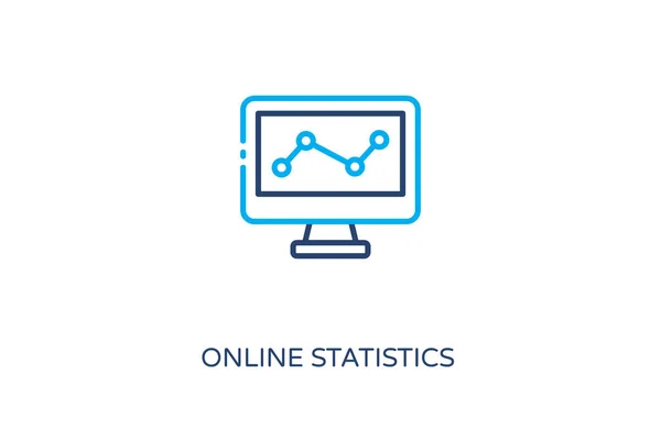 Statistiche Online Icona Vettore Logotipo — Vettoriale Stock