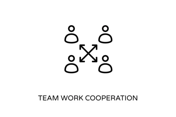 Teamwork Cooperation Icon Vector Logotype — Stock Vector