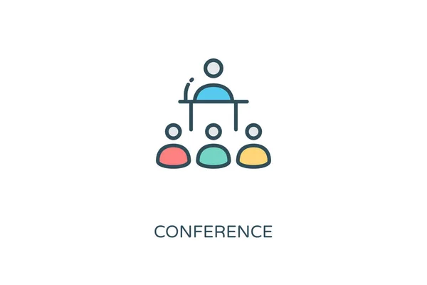 Icono Conferencia Vector Logotipo — Vector de stock