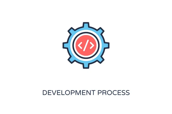 Icona Del Processo Sviluppo Nel Vettore Logotipo — Vettoriale Stock