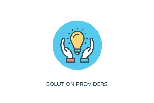 Ícone Provedores Soluções Vetor Logotipo — Vetor de Stock