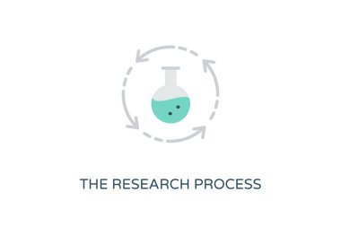 Vektör olarak Araştırma Süreci simgesi. Logotype