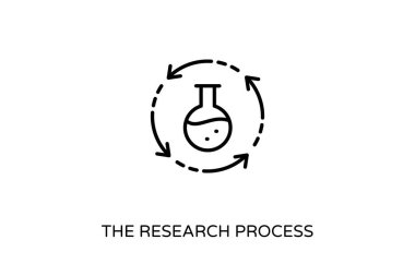 Vektör olarak Araştırma Süreci simgesi. Logotype