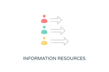 Vektör olarak Bilgi Kaynakları simgesi. Logotype