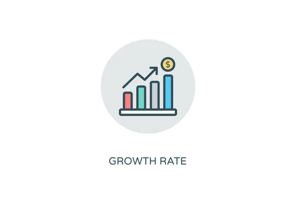 Ícone Taxa Crescimento Vetor Logotipo — Vetor de Stock