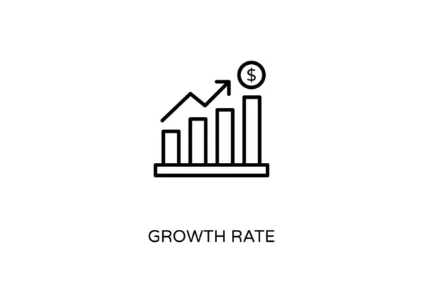 Ícone Taxa Crescimento Vetor Logotipo — Vetor de Stock