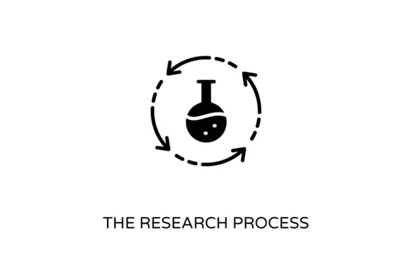 Ikona Výzkumného Procesu Vektoru Logotyp — Stockový vektor
