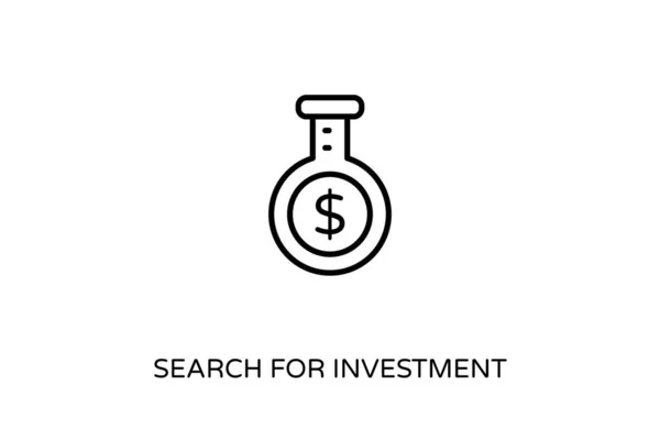 Rechercher Icône Investissement Dans Vecteur Logotype — Image vectorielle