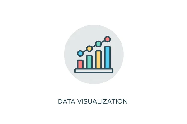 Icona Visualizzazione Dei Dati Nel Vettore Logotipo — Vettoriale Stock