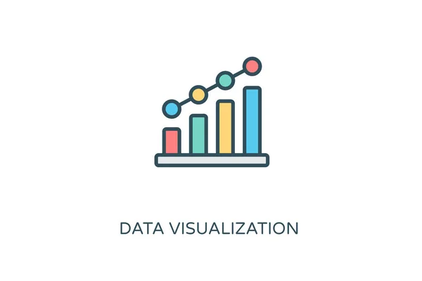 Datavisualiseringsikon Vektor Logotyp — Stock vektor