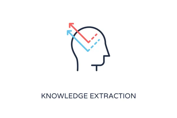 Icône Extraction Des Connaissances Dans Vecteur Logotype — Image vectorielle
