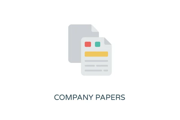 Company Papers Icono Vector Logotipo — Archivo Imágenes Vectoriales