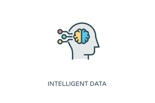 Intelligent Data Icon Vector Logotype — Stock Vector