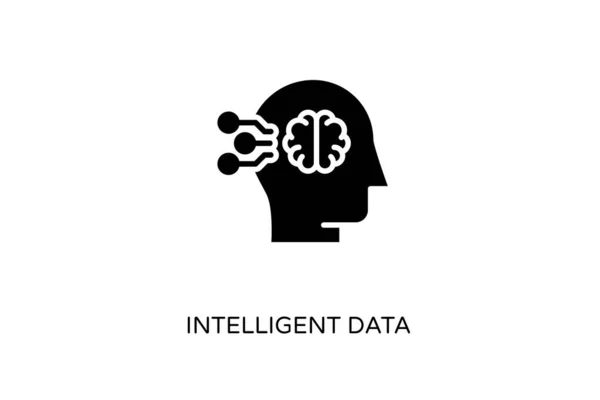 Icono Datos Inteligentes Vector Logotipo — Vector de stock