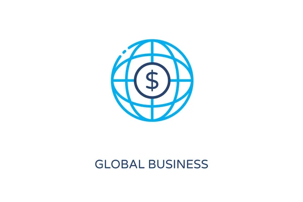 Icono Negocio Global Vector Logotipo — Vector de stock