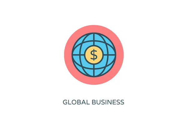 Global Business Ikone Vektor Logotyp — Stockvektor